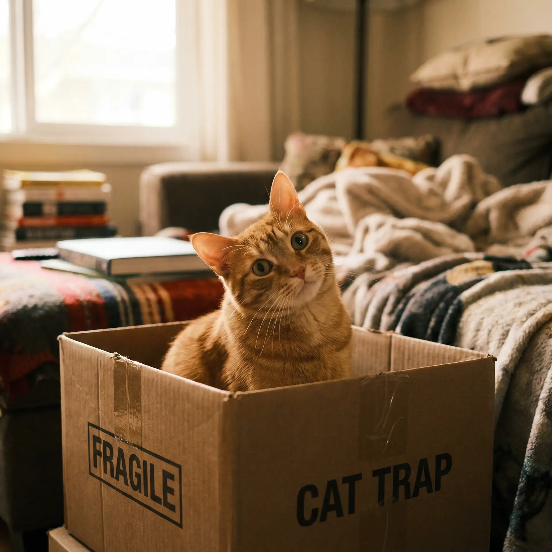 橘猫躲在纸箱里 - 黑钻石by芋圆不是圆圆
